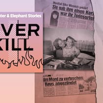 Wer hat seine Mutter ermordet? Die True-Crime-Serie sucht Antworten Eine Mutter wurde 1989 ermordet – ihr Sohn sucht noch immer Gerechtigkeit. Illustration aus Podcast-Cover, Foto von Privat und Zeitungsausrissen.