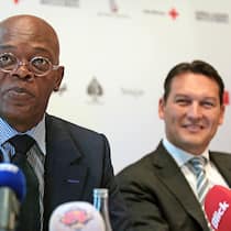 Einen Frosch zu viel geküsst Samuel L.Jackson und Kamil Stender bei einer Wohltätigkeitsveranstaltung.