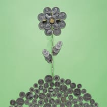 So legen Sie Ihr Geld nachhaltig an Viele wollen ihr Geld umweltverträglich investieren. Das Angebot ist gross, aber nicht immer sauber. Eine Beobachter-Auswahlhilfe. Blume aus Schweizer Geldmünzen