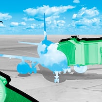 Flieger verspätet – gibt es eine Entschädigung? Ein Flugzeug am Gate in Himmelsfarben. Was Schweizer Passagiere erwarten können, wenn sich der Flieger verspätet.