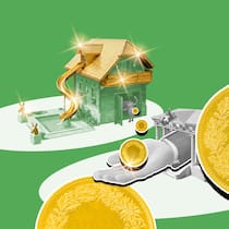 Haus verkaufen? Mit diesen Steuern müssen Sie rechnen Collage mit Haus und Münzen - Die Grundstückgewinnsteuer schöpft einen Teil des Wertzuwachses ab, den man beim Verkauf von Wohneigentum erzielt. Der Beobachter zeigt, was Sie dazu wissen müssen