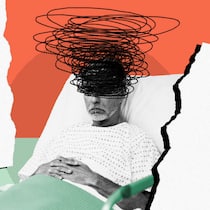 Krankheit schützt vor Kündigung nicht Ein Patient liegt auf einem Spitalbett, auf und über seinem Kopf sind wilde eliptische Formen mit einem Stift gemalt. Wenn Arbeitnehmende wegen einer Krankheit oder aufgrund eines Unfalls länger ausfallen, kann ihnen gekündigt werden. Das sind ihre Rechte bei einer längeren Arbeitsunfähigkeit.