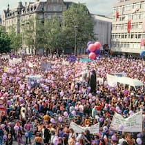 Streiken in der Grauzone Frauenstreik 1991 auf dem Helvetiaplatz in Zürich