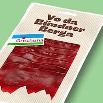 Was die «Bündner Berga» mit Südamerika zu tun haben Grischuna-Bündnerfleisch - Bergsilhouetten und Mundartsprüche suggerieren Schweizer Herkunft. Doch manchmal kommt das Bündnerfleisch vom anderen Ende der Welt