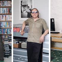 Die Unbeirrbaren Fabio Feller von der Videothek «Les Videos», Dimitri «Dimi» Denage vom Plattenladen «Dezibelle» und Robert Belle vom Internetcafé «Weblane»