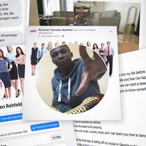 Gefangen im Netz der Benin-Bande Collage von Screenshots der Online-Betrüger