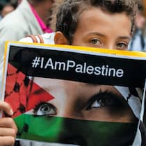 Die Unerhörten Kundgebung in Lausanne gegen die Unruhen in Nahost im Juli 2014