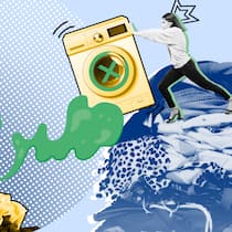 Wenn Nachbarinnen ihre dreckige Wäsche vor Gericht waschen Illustration von zwei Frauen in der Wachküche - Wenn die Unterhose vor Gericht landet. Eine Mieterin beschwert sich über verdreckte Unterwäsche. Ihre Nachbarin zeigt sie wegen Ehrverletzung an. Der Beobachter erklärt, wie sich ein solcher Streit vermeiden lässt.