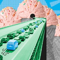 Ab in den Süden – so kommen Sie entspannter an Collage mit Autobahn und Tunnel in Glaceberg - Wer die Ferien im Süden verbringen will, braucht viel Geduld – oder eine gute Planung. Tipps, wie Sie Unfälle, Bussen und Blechlawinen vermeiden