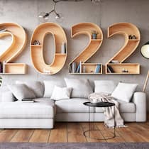 Was ändert sich 2022? Ein Bücherregal aus den Zahlen 2022