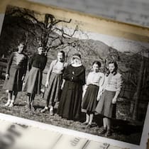 Zwangsarbeit für Emil Bührle Foto von Mädchen, die in der Spinnerei von Emil G. Bührle zwangsarbeiten mussten