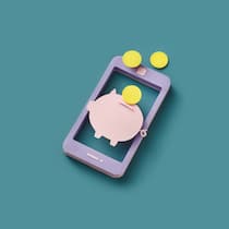 Was steckt hinter der Betrugsmasche und wie schützt man sich? Ein illustriertes Sparschwein liegt auf einem illustrierten Handy und Münzen fallen von oben herab in den Schlitz des Sparschweins. «Pig Butchering» ist eine Betrugsmethode, bei dem das Vertrauen eines Opfers gewonnen wird, um es letztlich reinzulegen.