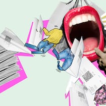 Wie frech dürfen Geldeintreiber sein? Auf einer Illustration flattern diverse Mahnungsschreiben mit einem QR-Code herum. Rechts davon ist ein geöffneter Mund zu sehen, an dessen Lippen eine Hand zerrt. Wer Post von einem Inkassobüro erhält, weil eine angebliche Zahlung nicht beglichen wurde, hat meistens nichts zu befürchten ausser dass man dabei die Nerven verliert. Das sind Ihre Rechte als Konsumentin.