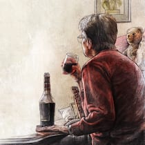 Grand Marnier gegen die Einsamkeit Illustration: Alkoholismus im Alter