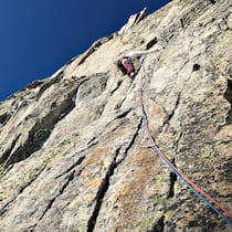 «Es gibt ein Recht auf Risiko» Rita Christen auf der Kletterroute Senda Hedy am Péz Gendusas bei Disentis