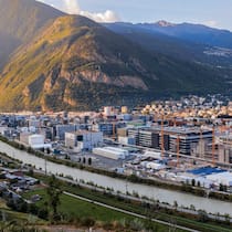 Die Turbo-Town Blick auf Visp