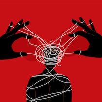 Administratives Verfahren gegen Psychiater Jan Gysi eingeleitet Illustration Silhouetten von Händen, die einen Menschen umgarnen. Administrativverfahren gegen Psychiater Jan Gysi eingeleitet.