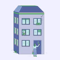 Was Mieter und Vermieter wissen sollten Ein blaues Haus vor blauem Hintergrund. Rechte und Pflichten von Mietern und Vermietern.