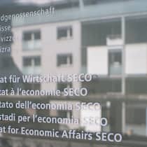 Bund gibt auf gegen Porno-Mahner Obligo Das Logo des Staatssekretariats fuer Wirtschaft SECO, aufgenommen am Mittwoch, 16. April 2014, am Holzikofenweg 36, in Bern. (KEYSTONE/Gian Ehrenzeller)