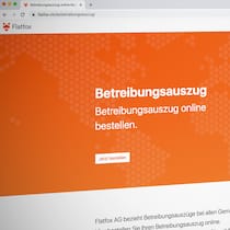 Ein kleines Geschäft mit dem Betreibungsauszug Screenshot der Bestellseite für den Betreibungsauszug auf flatfox.ch
