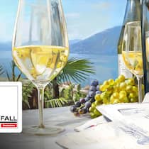 Kleinkrieg im Rebberg Illustration Wein und Gläser auf einem Tisch. Ein Ehepaar kauft ein idyllisches Anwesen im Tessin und lässt sich dort nieder. Wenige Jahre später wollen die beiden nur noch weg. Was ist passiert?