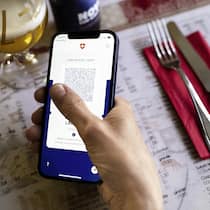 Ohne PCR-Test kein Covid-Zertifikat für Genesene Person mit geöffnetem Covid-Light-Zertifikat auf dem Smartphone