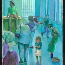«Ist dein Mami wieder in der Spinnwinde?» Illustration: Menschen in einer psychiatrischen Klinik. Wenn Eltern psychisch krank sind, kann das Kinder traumatisieren. Eine Betroffene erzählt.