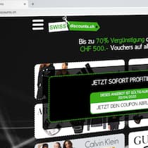 Bauernfängerei übers Handy Screenshot der Website von swissdiscounts.ch