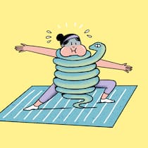 Umarme die Nahtod-Erfahrung! Illustration: Yoga mit Würgeschlange
