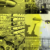 So vergiftet die Schweizer Industrie das Land mit PFAS Bildcollage zu PFAS_Firmen:Medizinal Tech, Abfüllanlagen, Textilindustrie, Farben und Lacke, Uhrenindustrie und Bahntechnik.