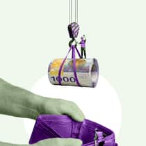 Jetzt noch schnell renovieren – für wen sich das lohnt Collage mit Geld, Kran und Portemonnaie - Das baldige Aus des Eigenmietwerts veranlasst viele Wohneigentümer, ihre Liegenschaft noch rasch zu renovieren. Ist das sinnvoll