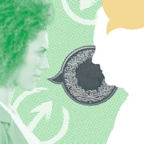 Job-Bewerbung: So holen Sie mehr Lohn heraus Ein Frankenstück, das zu einer Sprechblase mutiert ist, liegt vor einer Frau, die mit ihrem Chef den Lohn verhandelt. Wer beim Vorstellungsgespräch nicht weiss, wie viel Lohn sie oder er verlangen kann, sollte diese Tricks kennen