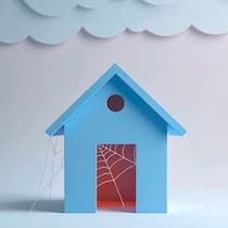 Das Aus für Swisshaus Die Baufirma SwissHouse ist pleite, alle Personen sind aus der AG ausgeschieden und die Behörden können die Firma nicht mehr erreichen. Illustration eines verlassenen Hauses unter dunklen Wolken.