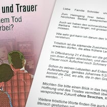 Missionieren bei Trauernden Kondolenzschreiben und Broschüre erhielt Fredi Schnider von einem Zeugen Jehovas