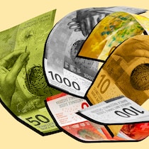 Diese 10 Fehler bei der Vorsorge kosten Sie bares Geld Illustration mit Banknoten - Nicht alles kann man vorhersehen, wenn es auf die Pensionierung zugeht. Der Beobachter zeigt aber, wie Sie jetzt eine gute Basis schaffen – inklusive Budget-Vorlage