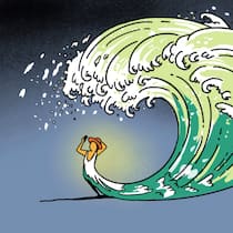 Nach mir die Sintfluencer Illustration einer Welle