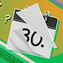 Schritt für Schritt zur neuen Krankenkasse Ein Kalender mit dem 30. darauf vor Schweizer Krankenkassenkarten und Fragezeichen – Was es beim Kassenwechsel zu beachten gibt. Tipps, Termine und Musterbriefe.