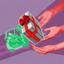 Für die Kinder statt fürs Heim – können wir unser Geld verschenken? Beschreibung: Collage zum Thema Vermögen verschenken. Für Beobachter