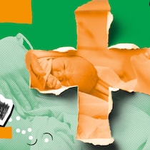 Zusatzversicherung kündigen – ja oder nein? Collage mit Kreuz Baby, Homöopathie-Chügeli, Brill - Was sollte man bei Zusatzversicherungen beachten, wenn man die bestehende kündigen oder zu einer neuen wechseln will? Der Beobachter liefert Antworten auf die wichtigsten Fragen