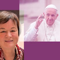«Auf dem Spiel steht die Glaubwürdigkeit der Kirche» Bildmontage: Theologin und Prix-Courage-Trägerin Monika Schmid, Papst Franziskus