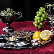 Wie schlimm sind Drogen wirklich? Verschiedene Drogen auf Tisch