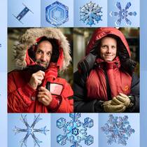 Herr und Frau Holle machen Schnee Schneekristalle