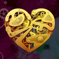 Die Kraft der inneren Uhr Illustration eines mechanischen Herzens