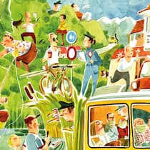 So werden Bagatelldelikte geahndet Eine Illustration zeigt mehrere Alltagsszenen, bei denen verschiedene Personen – ob bewusst oder unbewusst – eine Ordnungsbusse zahlen aufgrund eines Vergehens.