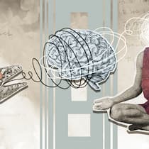 Mit Reptiloiden auf der Couch Illustration Psychotherapie und Geistheilung