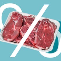 Ein Riese verzichtet auf Fleischwerbung Symboldbild Fleisch mit Prozentzeichen