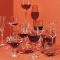 Gesunder Wein? Leider nein Studio photo of composition of wine glasses.