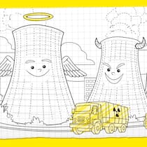 Sind AKW wirklich gut fürs Klima? Illustration AKW als Engelchen oder Teufelchen: Sind AKW wirklich gut fürs Klima? Viele finden Atomkraftwerke gut – viele finden sie schlecht. Wir erklären auf drei Arten, warum.