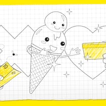 Was ist besser fürs Klima, Bargeld oder Karte? Illustration: Mit Karte für Glace zahlen – Mit Bargeld zahlen verursacht viel CO₂. Mit Karte zahlen verursacht milliardenhohe Gebühren. Wir erklären das Dilemma auf drei Arten.