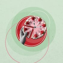 Keine Chefposition in Teilzeit? So reagieren Sie souverän auf Vorurteile Illustration: Kuchen mit Uhrzeiger - Fast 40 Prozent aller Beschäftigten arbeiten mittlerweile in Teilzeit. Trotzdem halten sich gewisse Vorurteile hartnäckig.